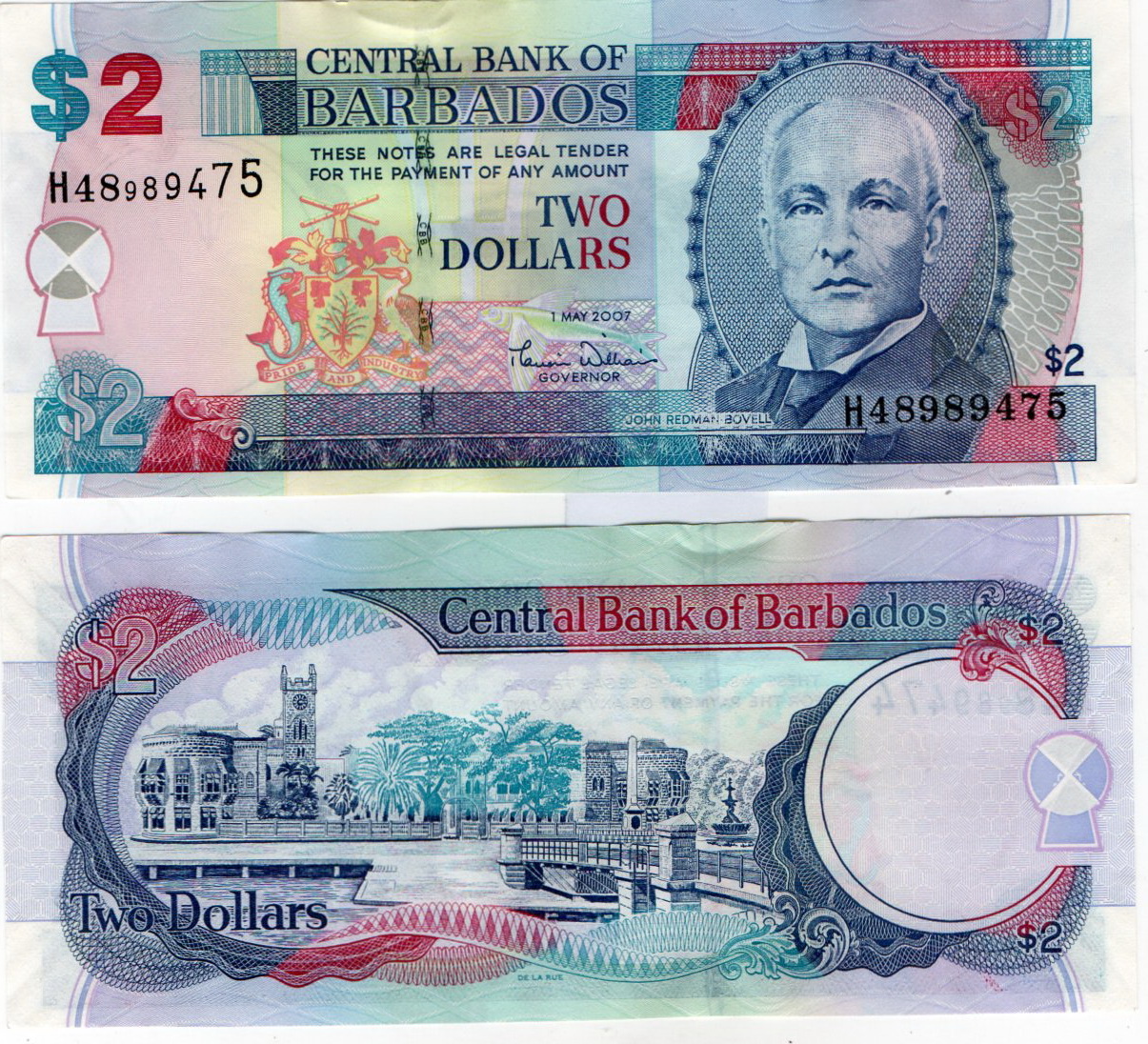 Barbados #66a 2 Dollars